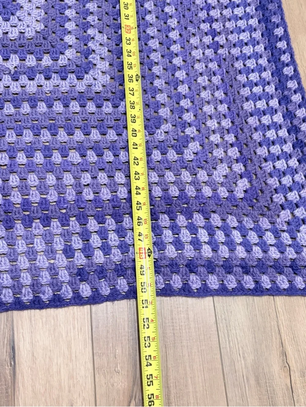 Vintage Purple Lavender Crochet Blanket Grandmacore Throw Cottagecore Cozy